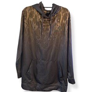 Mossy Oak XLT Mens Big Tall Camo Black Hoodie Sweatshirt Kangaroo Pocket Hunting
